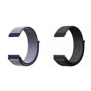 lullaby pack of 2 22mm nylon loop band universal replacement strap compatible with amazfit pacestratossamsung gear s3 classicwatch 3 45mm galaxy watch 46mm amp frontier -