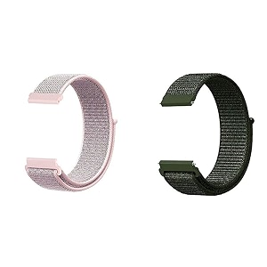 lullaby pack of 2 22mm nylon loop band universal replacement strap compatible with amazfit pacestratossamsung gear s3 classicwatch 3 45mm galaxy watch 46mm amp frontier
