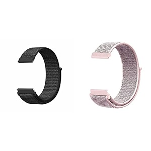lullaby pack of 2 22mm nylon loop band universal replacement strap compatible with amazfit pacestratossamsung gear s3 classicwatch 3 45mm galaxy watch 46mm amp frontier