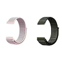 LULLABY (Pack of 2 22mm Nylon Loop Band Universal Replacement Strap Compatible with Amazfit Pace/Stratos/Samsung Gear S3 Classic/Watch 3 45mm, Galaxy Watch 46mm &amp; Frontier