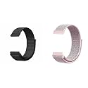 LULLABY (Pack of 2 22mm Nylon Loop Band Universal Replacement Strap Compatible with Amazfit Pace/Stratos/Samsung Gear S3 Classic/Watch 3 45mm, Galaxy Watch 46mm &amp; Frontier