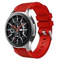 LULLABY Silicone Lining Classic Sport Loop Band 22mm Universal Replacement Strap Compatible with Amazfit Pace/Stratos/Samsung Gear S3 Classic/Frontier with Hook and Loop Fastener Closure (red)