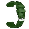 LULLABY Silicone Lining Nylon Sport Loop Band 22mm Universal Replacement Strap Compatible with Amazfit Pace/Stratos/Samsung Gear S3 Classic/Frontier with Hook and Loop Fastener Closure (Watch Not Including) (Midnight green)