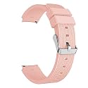 LULLABY Silicone Lining Sport Loop Band 22mm Universal Replacement Strap Compatible with Amazfit Pace/Stratos/Samsung Gear S3 Classic/Frontier with Hook and Loop Fastener Closure (Watch Not Including) (baby pink)