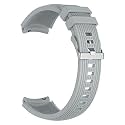 LULLABY Silicone Lining Sport Loop Band 22mm Universal Replacement Strap Compatible with Amazfit Pace/Stratos/Samsung Gear S3 Classic/Frontier with Hook and Loop Fastener Closure (Watch Not Including) (grey)