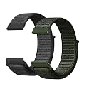 LULLABY Silicone Plain Classic Bracelet Watch Band for Samsung Galaxy Watch 3 45mm/Gear S3 Frontier / S3 Classic Band 22mm (White) (nylon pack of 2, black with cargo green)