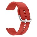 LULLABY Silicone plain with Metal HOOk Classic Sport Loop Band 22mm Universal Replacement Strap Compatible with Amazfit Pace/Stratos/Samsung Gear S3 Classic/Frontier with Hook and Loop Fastener Closure (Watch Not Including) (