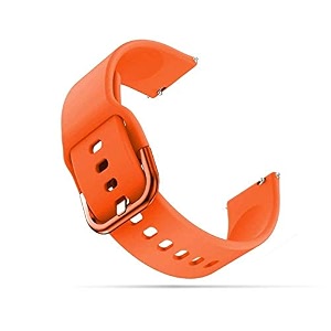 lullaby silicone plain with metal hook sport loop band 22mm universal replacement strap compatible with amazfit pacestratossamsung gear s3 classicfrontier with hook and loop fastener closure watch not including orange