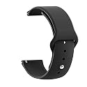 LULLABY Silicone Plain Sport Loop Band 22mm Universal Replacement Strap Compatible with Amazfit Pace/Stratos/Samsung Gear S3 Classic/Frontier with Hook and Loop Fastener Closure (Black)