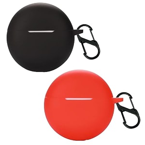 lullaby soft silicone case cover compatible with oppo enco buds 2  enco air 2i case cover - blackred