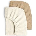 lulumoon Muslin Crib Sheets for Baby: Snug Fitted for 52x28 Crib Mattress