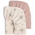 lulumoon Muslin Crib Sheets for Baby: Snug Fitted for 52x28 Crib Mattress