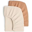 lulumoon Baby Muslin Crib Sheets: Snug Fitted Sheet for Standard Crib