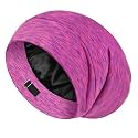 LULUSILK 100% Mulberry Silk Bonnet for Sleeping Women and Men, Hot Pink