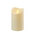 LumaBase Battery Operated 5" Pillar Candle with Moving Flame, Cream