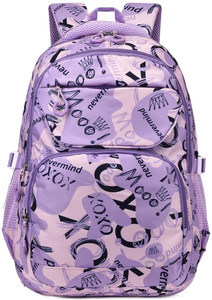 luman large 34 l laptop backpack laptop backpack school backpack for girls women 3 decker with hearts print purple