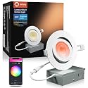 Lumary Smart Gimbal Recessed Lighting 4 Inch, Color Changing 40° Tilt, ETL