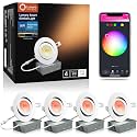 Lumary Smart Gimbal Recessed Lighting 4 Inch, Color Changing 40° Tilt, ETL