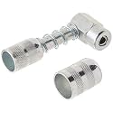 LUMAX LX-1404 Silver 90 Degree Grease Coupler for Hard-to-Reach Grease Fittings on Cars, Trucks, Farm Equipment; Ideal for Lubrication of Front and All-Wheel Drive Vehicles