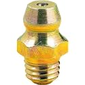 Lumax LX-3301 Gold/Silver 6mm x 1mm Taper Metric Thread Straight 0.60" Long Grease Fitting, (Pack of 100)