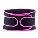Lumbar Support Lower Back Brace - Adjustable Pain Relief Waist Trimmer for Sciatica, Spinal Stenosis, Scoliosis - Unisex (Pink, Small)