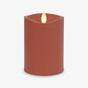 Luminara Outdoor Flameless LED Candle, Baked Clay 3.25" x 5", Moving Flame Pillar Timer Battery Operated Premium Plastic IPX4 Water Resistance