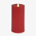 Luminara Outdoor Flameless LED Candle, Cherry Red 3.25" x 7", Moving Flame Pillar Timer Battery Operated Premium Plastic IPX4 Water Resistance