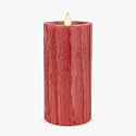 Luminara Selenite Looking Flameless Candle, Holiday Red 3" x 6.5", Battery Operated Real Wax Moving Flame LED Pillar w/Timer, Home Decor Unscented