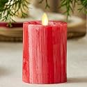 Selenite Pillar Candle in Holiday Red by Luminara - Holiday