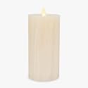 Luminara Selenite Looking Flameless Candle, White Swan 3" x 6.5", Battery Operated Real Wax Moving Flame LED Pillar w/Timer, Home Decor Unscented
