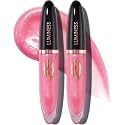 LUMINESS Hot Kiss GENTLE Lip Gloss Plumper | Hydrating Lip Plumper & Lip Booster for Fuller-Looking Lips, High Shine Lip Gloss w/Buildable Lip Stain Color, Cruelty-Free (04 Natural Rose - 2PCK)