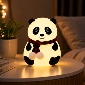 luminocool panda led night lamp for kids bedroom soft silicone rgb color changing light night lamp
