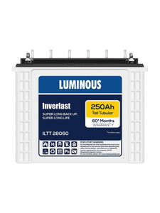 LUMINOUS 60 Months Warranty Tubular Inverter Battery (250 Ah, ILTT28060)