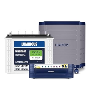 luminous inverter amp battery combo hercules 1600 square wave 1500va12v inverter with iltt18060 tall tubular 150ah battery  trolley for home office amp shops