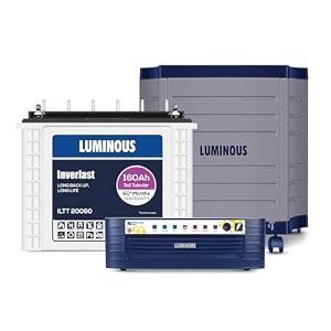 luminous inverter amp battery combo hercules 1600 square wave 1500va12v inverter with iltt20060 tall tubular 160ah battery trolley for home office amp shops
