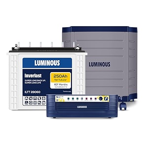 luminous inverter amp battery combo with trolley hercules 1600 square wave 1500va12v inverter with iltt28060 tall tubular 250ah battery for home office amp shops