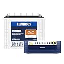 Luminous Inverter & Battery Combo (Hercules 1600 Square Wave 1500VA/12V Inverter with ILTT24060 Tall Tubular 180Ah Battery) for Home, Office & Shops