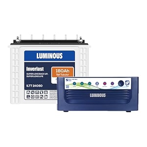 luminous inverter amp battery combo for home office amp shops  eco volt neo 1050 sine wave inverter inverlast iltt 24060 180 ah tall tubular battery