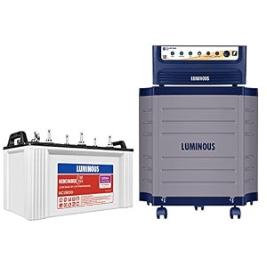 luminous inverter amp battery combo power sine 1100 pure sine wave 900va12v inverter with rc15000 short tubular 120ah battery  trolley for home office amp shops