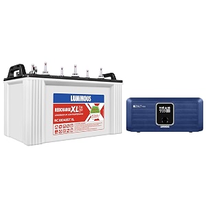 luminous inverter amp battery combo zolt 1100 pure sine wave 900va12v inverter with rc18042st xl short tubular 150ah battery for home office amp shops