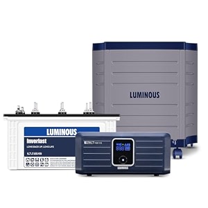luminous inverter amp battery combo zolt 1100 pure sine wave 900va12v inverter with iltj18148tj tubular jumbo 150ah battery  trolley for home office amp shops