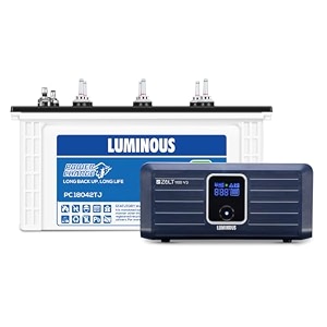 luminous inverter amp battery combo zolt 1100 pure sine wave 900va12v inverter with pc18042tj tubular jumbo 150ah battery for home office amp shops