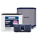Luminous Inverter &amp; Battery Combo (Zolt 1100 Pure Sine Wave 900VA/12V Inverter with ILTT20060 Tall Tubular 160Ah Battery + Trolley) for Home, Office &amp; Shops
