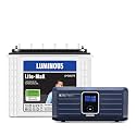 Luminous Inverter &amp; Battery Combo (Zolt 1100 Pure Sine Wave 900VA/12V Inverter with LM18075 Tall Tubular 150Ah Battery) for Home, Office &amp; Shops