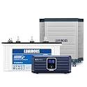 Luminous Inverter &amp; Battery Combo (Zolt 1100 Pure Sine Wave 900VA/12V Inverter with PC18042TJ Tubular Jumbo 150Ah Battery + Trolley) for Home, Office &amp; Shops