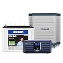 Luminous Inverter & Battery Combo (Zolt 1100 Pure Sine Wave 900VA/12V Inverter with LM18075 Tall Tubular 150Ah Battery + Trolley) for Home, Office & Shops