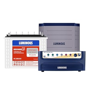 luminous inverter with battery combo hercules 1500 sine wave 1400va 12 volt inverter with red charge rc 25000 tall tubular 200 ah battery amp trolley combo for home office amp shop