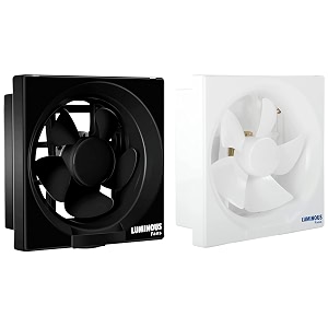 luminous vento deluxe 200 mm exhaust fans for home office kitchen and bathroom set of 2 cut out size - sq 242x242mm black amp white
