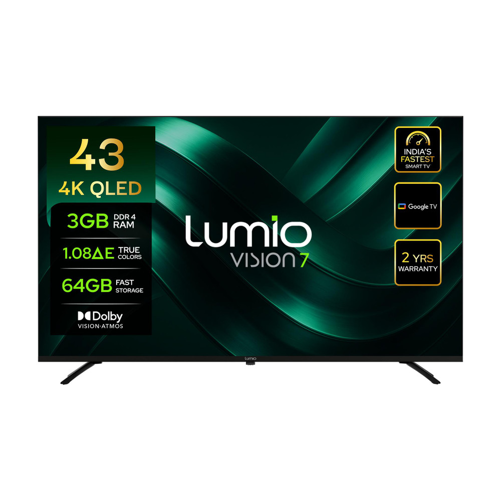 Vision Android Tv Lumio Vision 7 109 cm (43 inch) QLED Ultra HD (4K) Smart Google TV 2026 ...