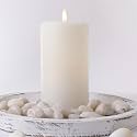 LumiPur Signature Coastal Collection Natural Glow Flickering Flameless LED Wax Pillar Candle (3.5" x 7", Summer White)